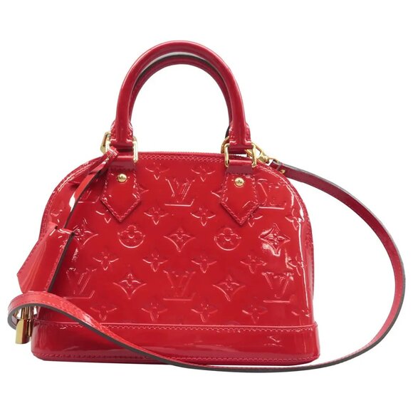 Louis Vuitton Handbags - 100% Authentic Louis Vuitton Alma BB Red Monogram Patent Leather Satchel